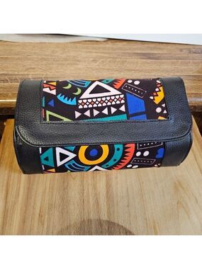 ZawadiGiftBeadke African Multi-coloured Geometric Clutch Bag